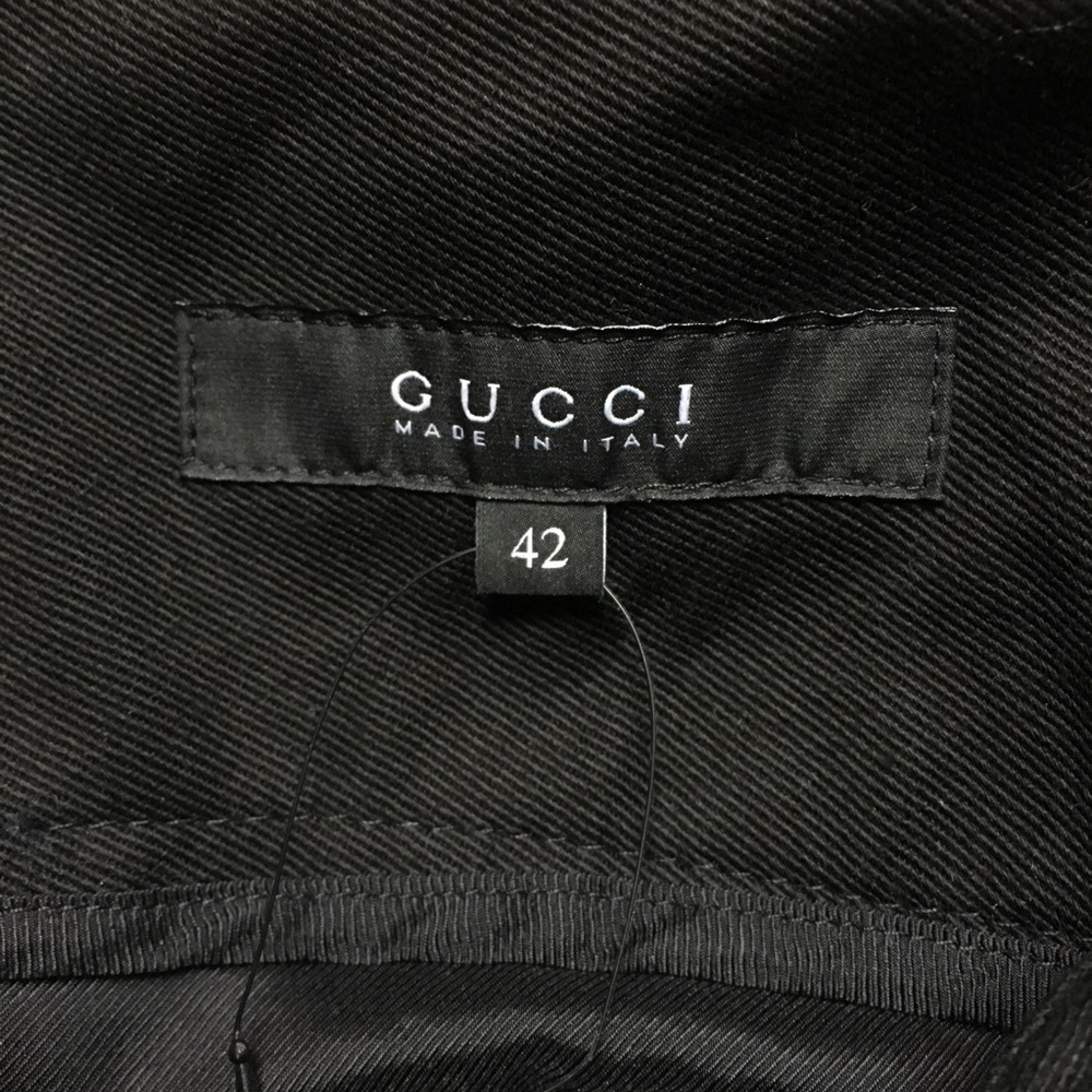 GUCCI - Pleated Leather Trim Miniskirt Black, L - Picture 2 of 5